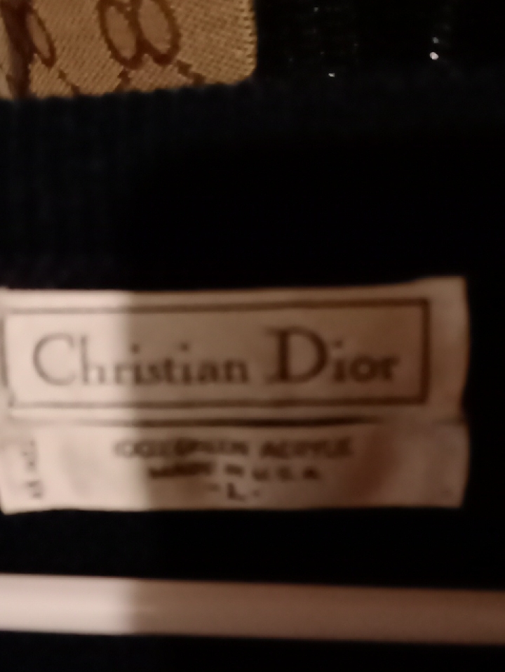 Dior Vintage Mens Blue Knit Sweater